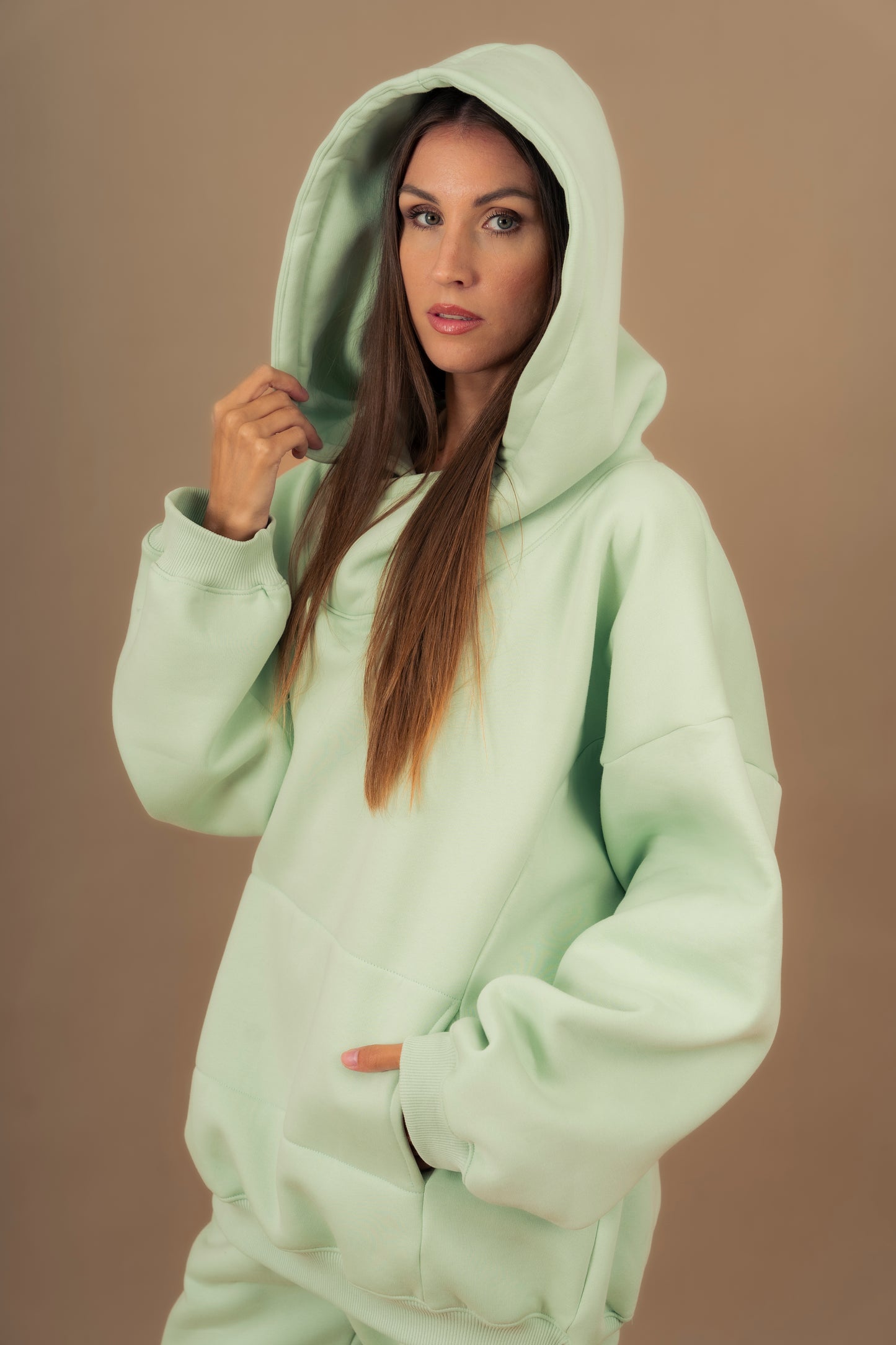 Hug me Hoodie in Mint Green