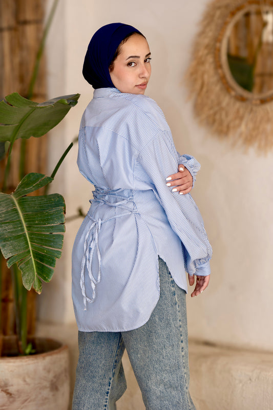 Cora Chemise Strip in blue