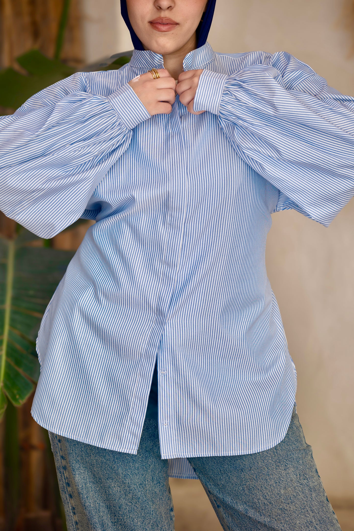 Cora Chemise Strip in blue