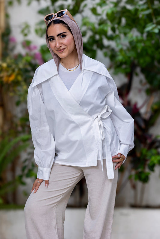 Ever wrap chemise in white