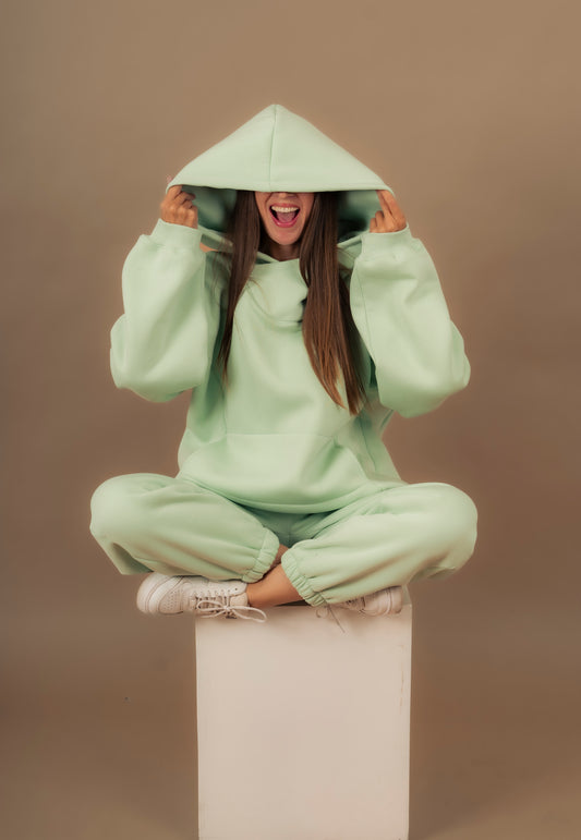 Hug me Hoodie in Mint Green