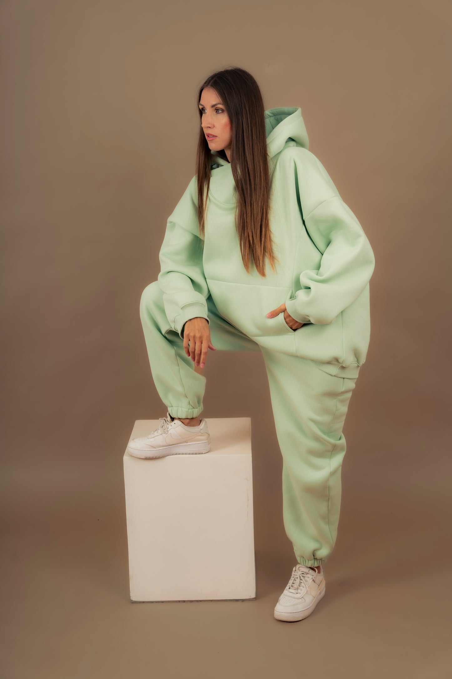 Hug me Hoodie in Mint Green