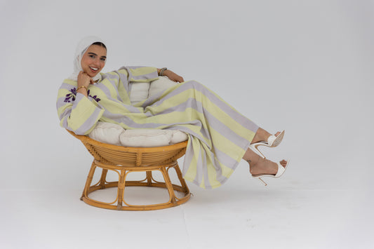 Lavender Stripe Kaftan Dress