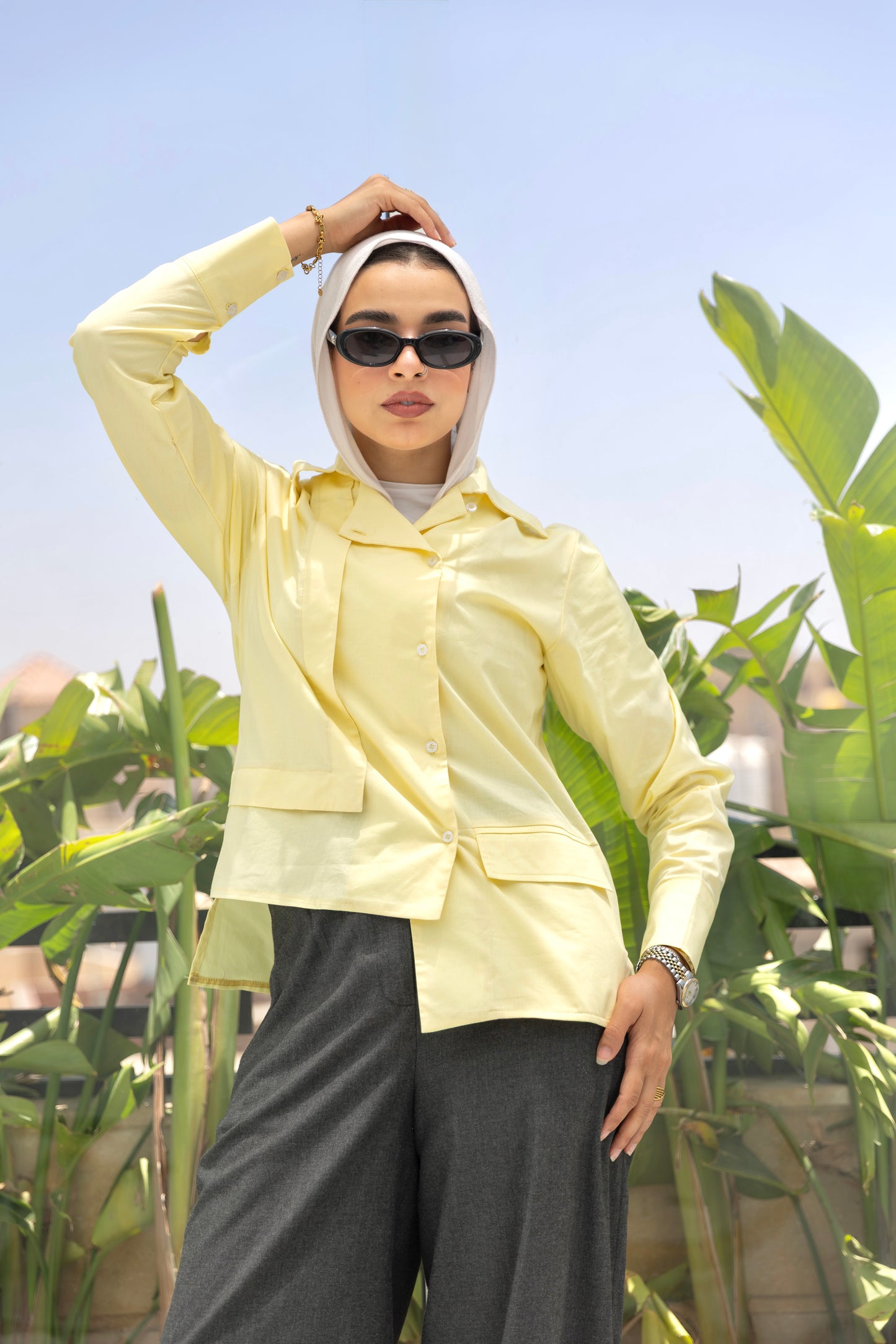 Butter Yellow Asymmetrical Shirt