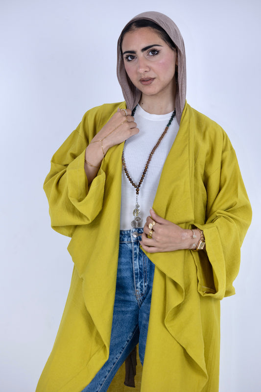 Free Flow Kimono in Apple Green