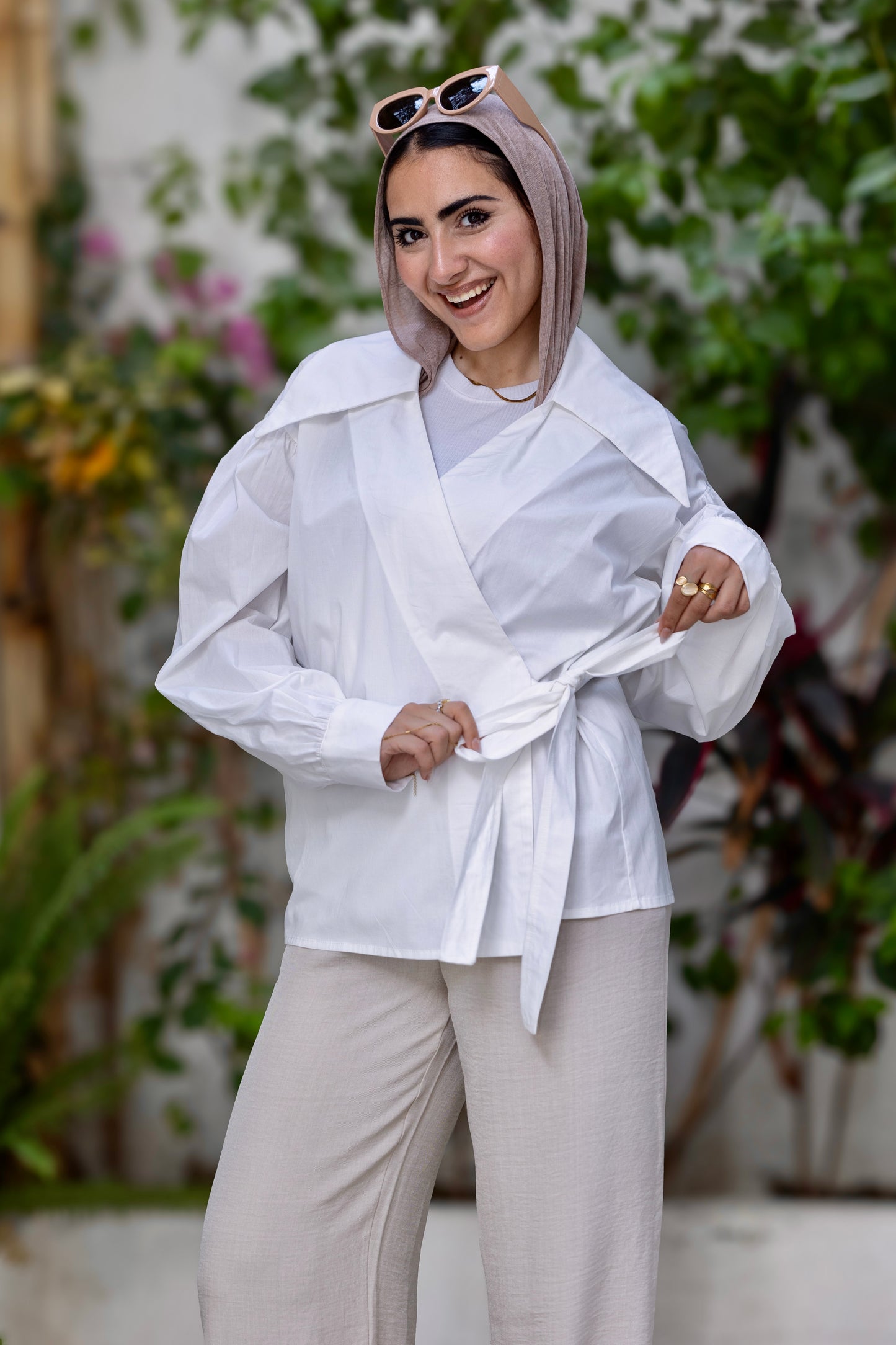 Ever wrap chemise in white