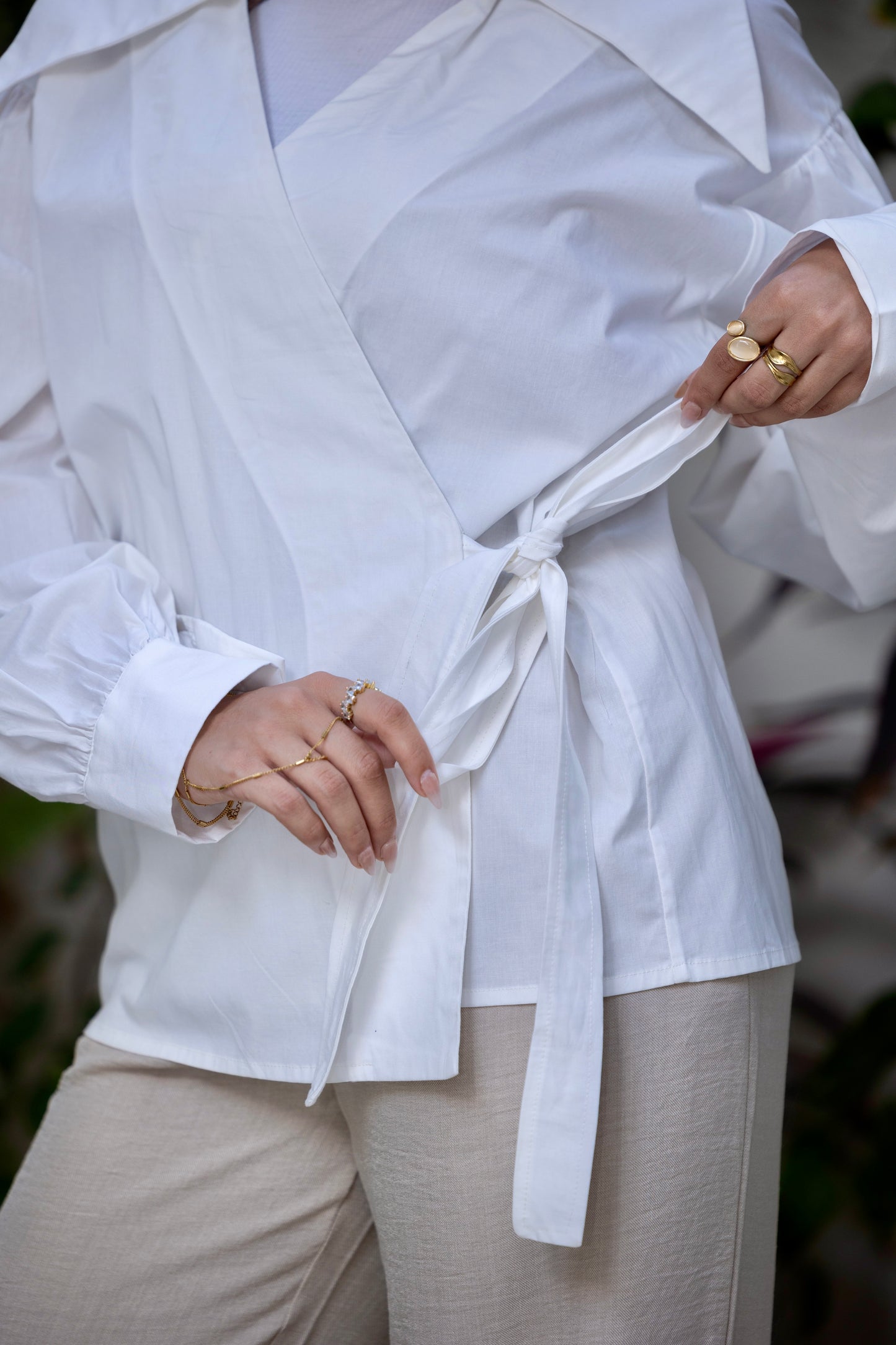 Ever wrap chemise in white